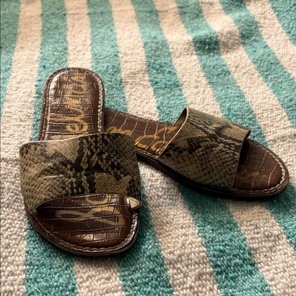 Sam Edelman Brown Snake Pattern Sandals